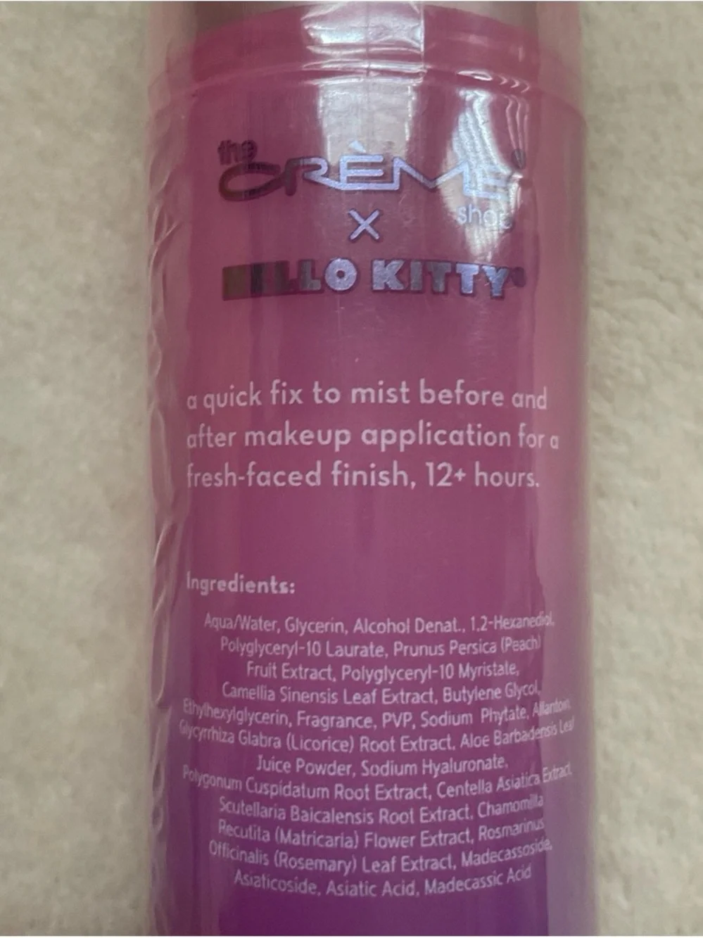 Hello Kitty Limited Edition Pink Makeup Setting Spray - Hydrating Finish